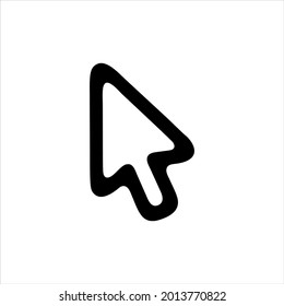 Cursor black vector icon on white background.