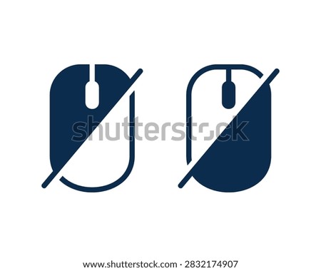 Cursor Block Icon. Mouse Pointer with Slash Symbol for Disabled Click. Vector Illustration