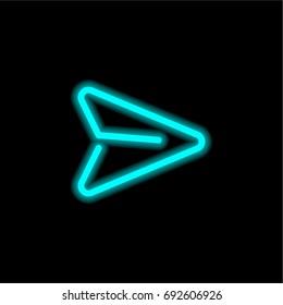 Cursor blue glowing neon ui ux icon. Glowing sign logo vector