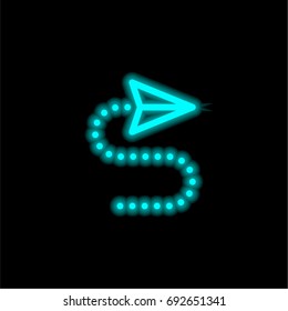 Cursor blue glowing neon ui ux icon. Glowing sign logo vector