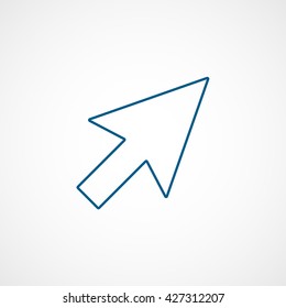 Cursor Blue Icon On White Background