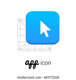 Cursor Blue Mobile App UI/UX Button Corporate Logo / Icon Design
