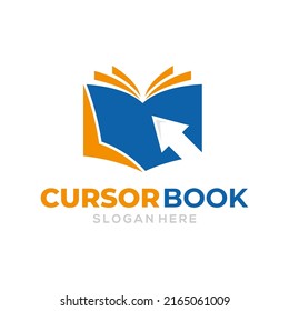 Cursor book logo vector, book and cursor concept logo