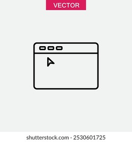 Cursor- und Browser-Webseiten-Symbol, Vektor Cursor- und Browser-Webseiten-Illustration für Web und App.eps