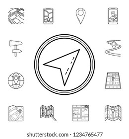cursor in a circle icon. Detailed set of navigation icons. Premium graphic design. One of the collection icons for websites, web design, mobile app