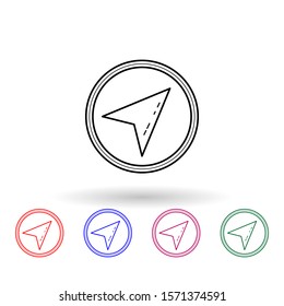 Cursor in a circle multi color icon. Simple thin line, outline vector of navigation icons for ui and ux, website or mobile application
