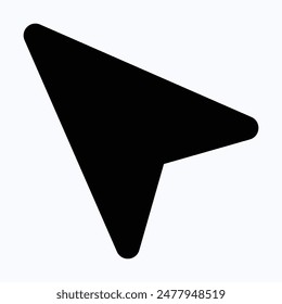 Cursor, Click Arrow Icon, Isolated Silhouette Vector Icon.