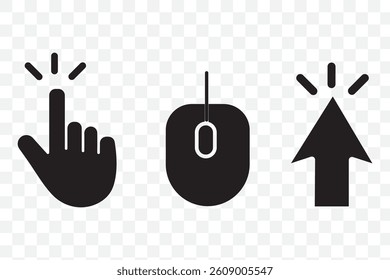 Cursor Click, Computer mouse icon set, vector arrow collection