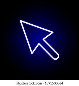cursor, click icon in neon style. Can be used for web, logo, mobile app, UI, UX