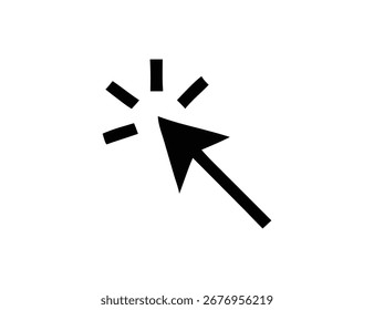 Icono del Hacer clic del cursor con efecto radiante para las interacciones digitales y la navegación por Web