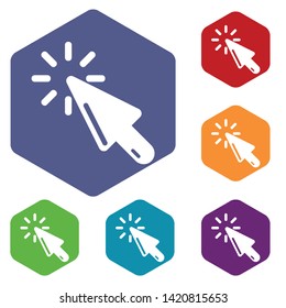 Cursor click icon. Simple illustration of cursor click vector icon for web