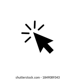 Cursor click icon in trendy flat design. Pointer icon symbol illustration