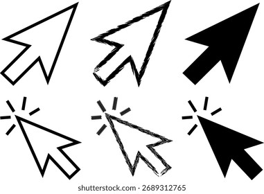 Cursor and Click Icons Set - Symbols for User Interface and Navigation

