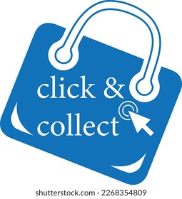 Cursor click online shop icon,  online shopping icon blue vector