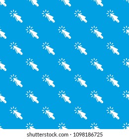Cursor click pattern vector seamless blue repeat for any use