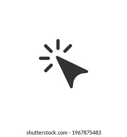 Cursor. Click or push the button  pictogram. tap button. isolated on white. Flat cursor icon.  Vector illustration. Point out  sign.