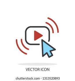 cursor click video player icon vector