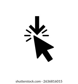 Cursor Clicking Down Arrow Indicating Decrease or Decline