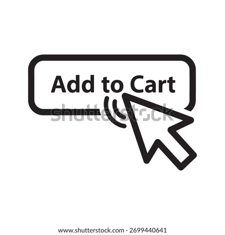 Cursor clicking on 'add to cart' button online shopping icon