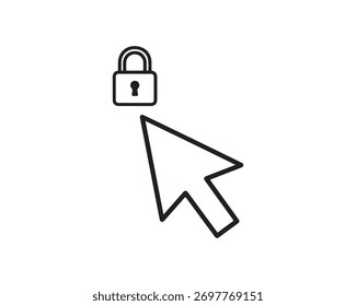 Cursor clicando no ícone de cadeado para segurança