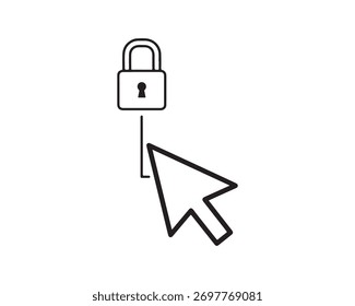 Cursor clicking on a padlock for security