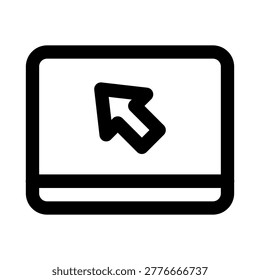 Cursor clicking on screen icon. Editable line icon. Professional and modern outline icon vector illustration featuring cursor click screen minimal design.