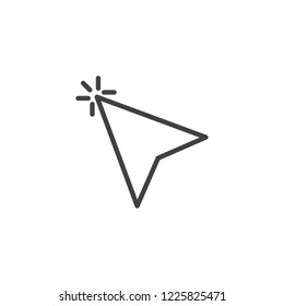 Cursor clicking outline icon. linear style sign for mobile concept and web design. Computer mouse cursor simple line vector icon. Mouse pointer click symbol, logo illustration. Pixel perfect vector