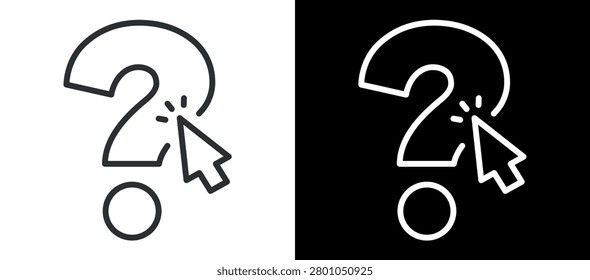 Cursor clicking question mark icon illustration