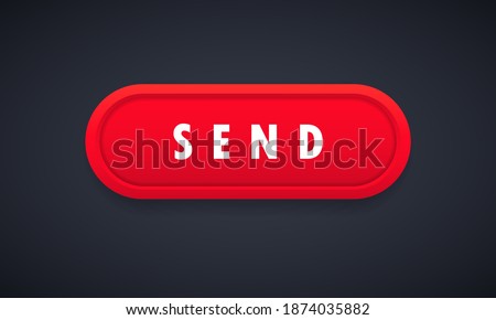 Cursor clicking send button icon. Social media concept. Vector on isolated white background. EPS 10