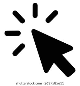 Cursor clicking symbol indicating user interaction or action.