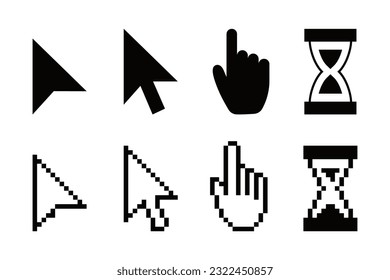 diseño de vector de colección de cursor con varios tipos