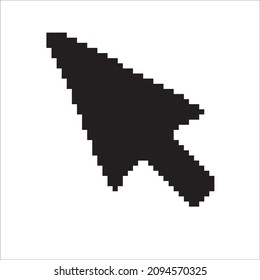 Cursor color icon in pixel art style Pointing arrow on white background.