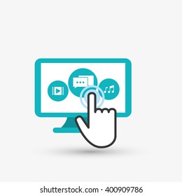 cursor and computer design, vector illustration