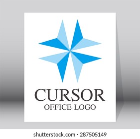 Cursor computer internet office logo company business corporate element design vector symbol icon shape template abstract