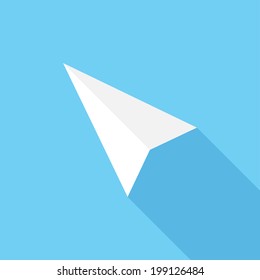 Cursor (computing) icon. Flat design style modern vector illustration. Isolated on stylish color background. Flat long shadow icon. Elements in flat design.