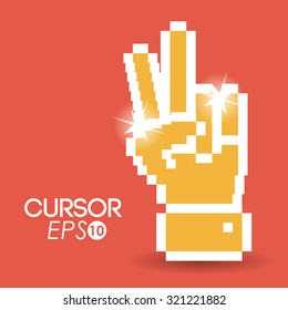 Cursor concept in form of hand shape, vector illustration eps 10
