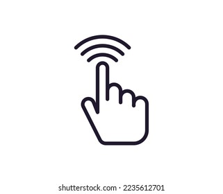 Cursor concept. Single premium editable stroke pictogram perfect for logos, mobile apps, online shops and web sites. Vector symbol isolated on white background. 