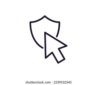 Cursor concept. Single premium editable stroke pictogram perfect for logos, mobile apps, online shops and web sites. Vector symbol isolated on white background. 