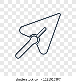 Cursor concept vector linear icon isolated on transparent background, Cursor concept transparency concept in outline style