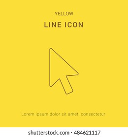 Cursor Cute yellow thin line icon / logo Design