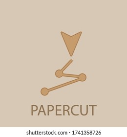 Icono de cursor y direcciones de recorte de papel. Glifo simple, vector plano de iconos web para ui y ux, sitio web o aplicación móvil