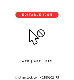cursor disable editable stroke icon, outline icon for web, app, presentation, etc 