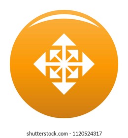 Cursor displacement arrow icon. Simple illustration of cursor displacement arrow vector icon for any design orange