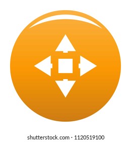 Cursor displacement icon. Simple illustration of cursor displacement vector icon for any design orange