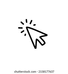 cursor doodle icon, vector illustration