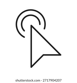 Vector de contorno de icono de Hacer clic doble de cursor