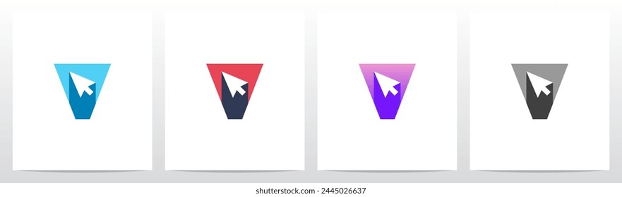 Cursor Drop Shadow On Letter Initial Logo Design V