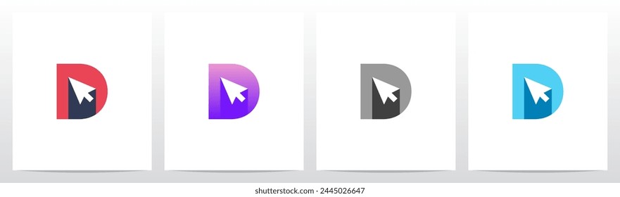 Cursor Drop Shadow On Letter Initial Logo Design D