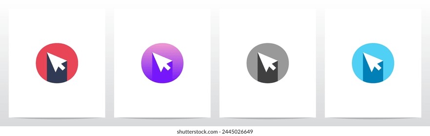 Cursor Drop Shadow On Letter Initial Logo Design O