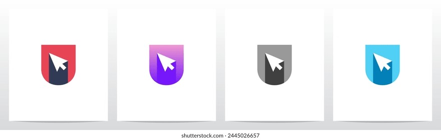 Cursor Sombra Paralela En La Letra Diseño De Logotipo Inicial U